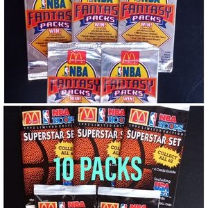 1992-93 McDonalds NBA Cards 10 Pack Lot - 5 Upper Deck / 5 NBA Hoops